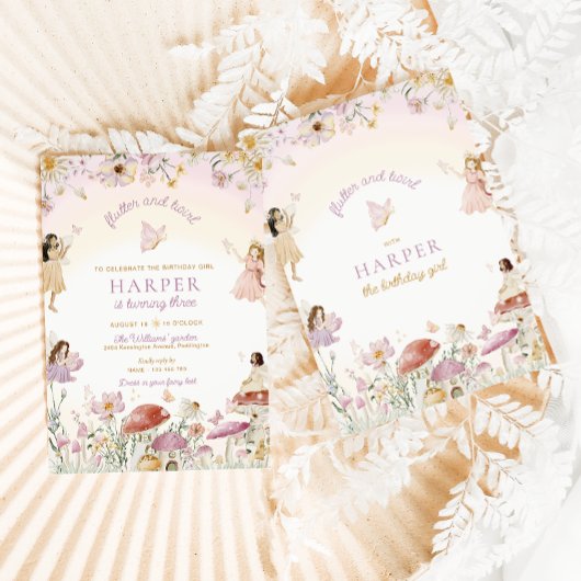 Fairy Garden Birthday Party Einladung