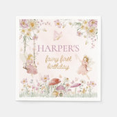 Fairy Garden Birthday Serviette (Vorderseite)