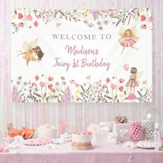 Fairy Garden Boho Wildblume Geburtstag Banner (Party)