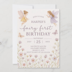 Fairy Garden Einladung zum ersten Geburtstag