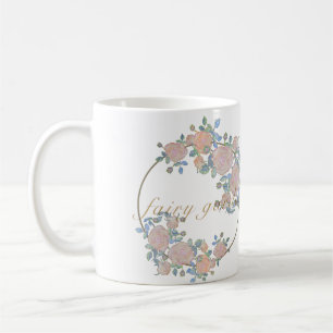 Fairy Garden elegante Muster der Rose Blume Klasse Kaffeetasse