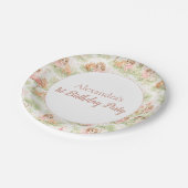 Fairy Garden First Birthday Pappteller (Schrägansicht)