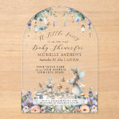 Fairy Garden Floral Tee Party Girl Babydusche Acryleinladungen (Vorderseite)