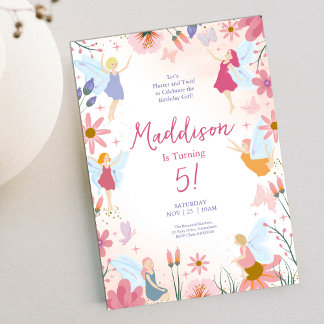 Fairy Garden Flutter Floral Geburtstag Einladung