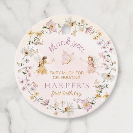 Fairy Garden Geburtstag Vielen Dank Geschenkanhänger (Vorderseite)