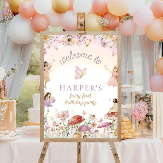 Fairy Garden Geburtstag Willkommen Poster