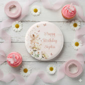 Fairy Garden Girl Birthday Party Button