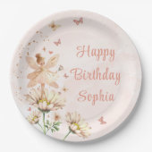 Fairy Garden Girl Birthday Party Pappteller (Vorderseite)