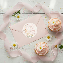 Fairy Garden Girl Birthday Party Runder Aufkleber