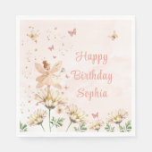 Fairy Garden Girl Birthday Party Serviette (Vorderseite)