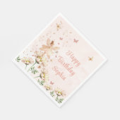 Fairy Garden Girl Birthday Party Serviette (Ecke)