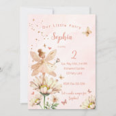 Fairy Garden Girl Foto Geburtstag Einladungskarte Einladung (Vorderseite)