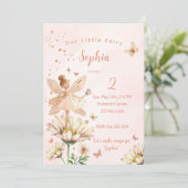 Fairy Garden Girl Foto Geburtstag Einladungskarte Einladung (Stehend Vorderseite)