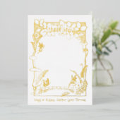 Fairy Garden Gold Foil Danke Karte (Stehend vorne)