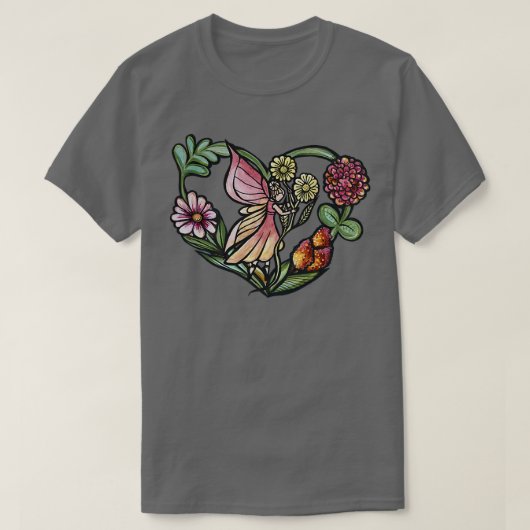 Fairy Garden Herz Kunst, Dichtung und Musik T-Shirt (Design vorne)