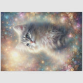 Fairy Garden Kitten Floral Fantasy Decoupage Seidenpapier (Vorderseite)