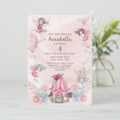 Fairy Garden Niedlich Glitzer Fairies and House Einladung (Stehend Vorderseite)