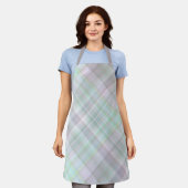 Fairy Garden Pastel Pink und Minze Kariert Schürze (Getragen)