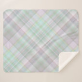 Fairy Garden Pastel Pink und Minze Kariert Sherpadecke (Vorderseite (Horizontal))
