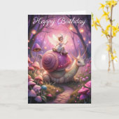 Fairy Garden Snail Karte (Gelbe Blume)