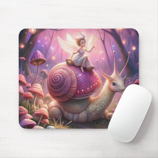 Fairy Garden Snail Mousepad (Mit Mouse)