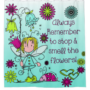 Fairy Garden Stopp, um die Blume zu riechen Duschvorhang