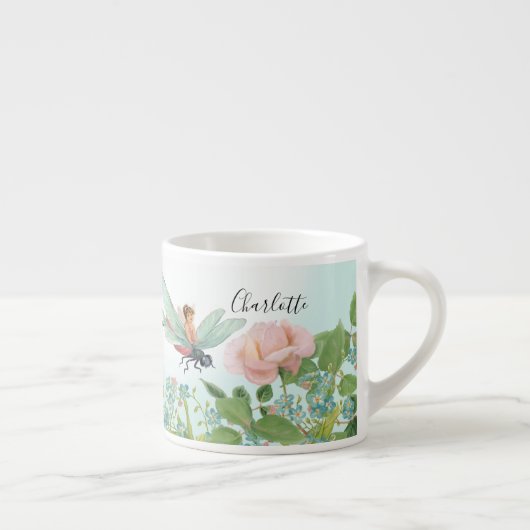 Fairy Garden Tee Party Blauer Libelle Espressotasse (Rechts)