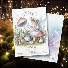 Fairy Garden Tee Party Mushrooms Baby Girl Dusche Einladung