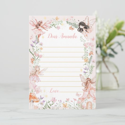 Fairy Garden Time Capsule Note Card Dankeskarte (Stehend Vorderseite)