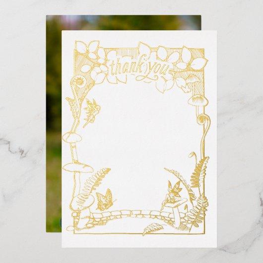 Fairy Garden Vielen Dank Notecard Folieneinladung (Vorderseite/Rückseite)