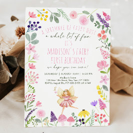 Fairy Garden Wildblume 1. Geburtstag Einladung