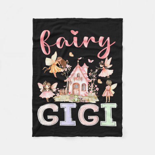 Fairy Gigi Magical Floral Funny Birthday Girl Fair Fleecedecke (Vorderseite)