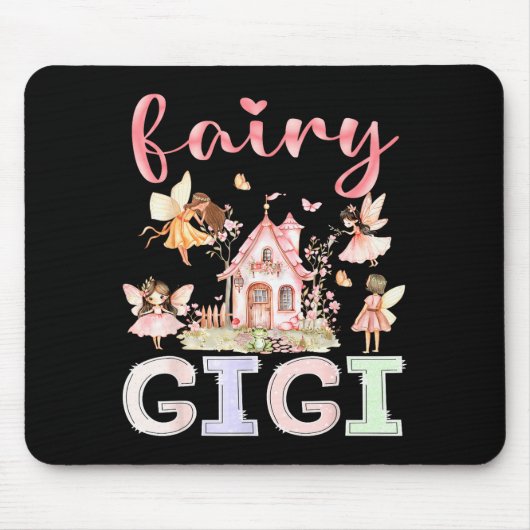 Fairy Gigi Magical Floral Funny Birthday Girl Fair Mousepad (Vorne)