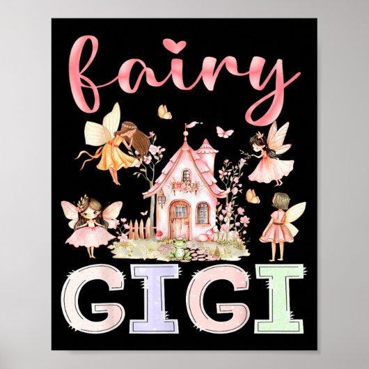 Fairy Gigi Magical Floral Funny Birthday Girl Fair Poster (Vorne)