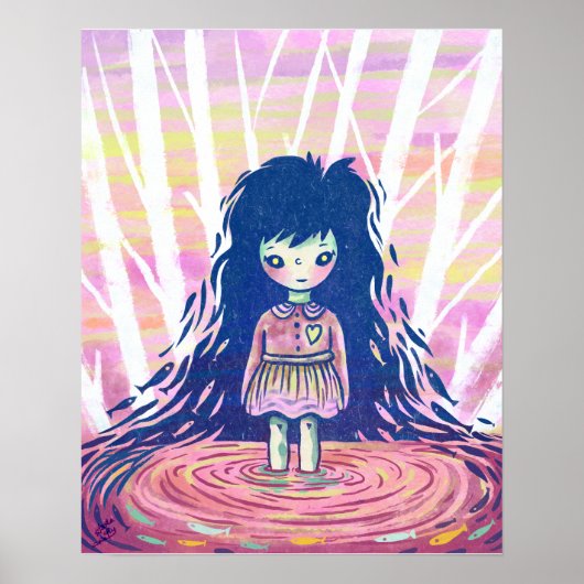 Fairy Girl am See Illustration Poster (Vorne)