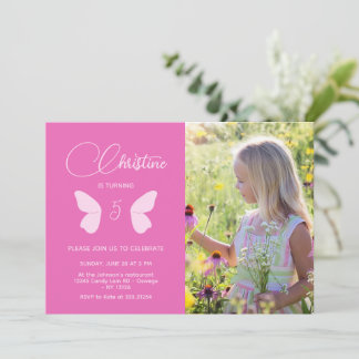 Fairy Girl Birthday Minimalistisch Simple Modern F Einladung