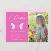 Fairy Girl Birthday Minimalistisch Simple Modern F Einladung (Vorne/Hinten)