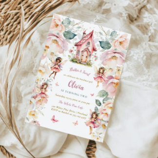 Fairy Girl Birthday Whimsical Verzauberte Floral Einladung