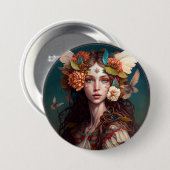 Fairy Girl Fantasy Art Button (Vorne & Hinten)