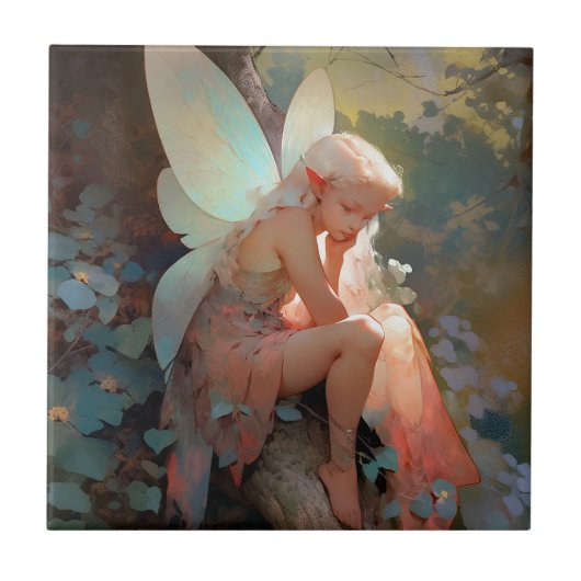 Fairy Girl Fantasy Art Fliese (Vorderseite)