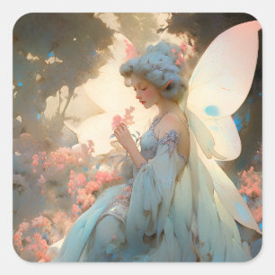 Fairy Girl Fantasy Art Quadratischer Aufkleber