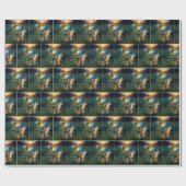 Fairy Girl Gießen eines Zaubers auf einer Sonnenbl Geschenkpapier (Flach)