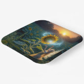 Fairy Girl Gießen eines Zaubers auf einer Sonnenbl Pappteller (Gewinkelt)