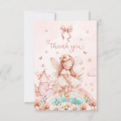 Fairy Girl Magical Teapot Rainbow Foto Geburtstag Dankeskarte (Vorderseite)