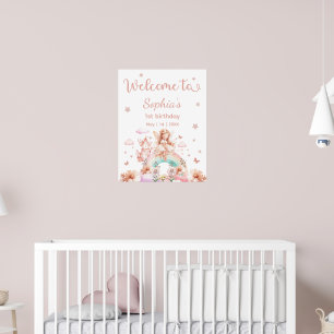 Fairy Girl Rainbow Magical Teapot Geburtstag Poster