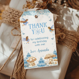 Fairy Girl Winter Garden Geburtstagsparty Danke Geschenkanhänger