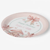 Fairy Girls Mushroom House Ribbon Twins Geburtstag Pappteller (Schrägansicht)