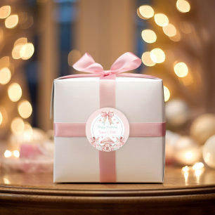 Fairy Girls Mushroom House Ribbon Twins Geburtstag Runder Aufkleber