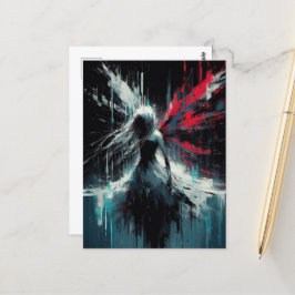 Fairy Glitch Black Red Blue Postkarte
