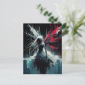 Fairy Glitch Black Red Blue Postkarte (Stehend Vorderseite)